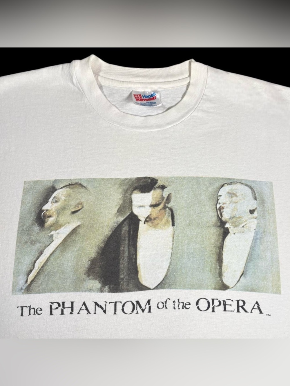 Vintage 90s Phantom Of The Opera Art Play Single Stitch T Shirt White Large Rare